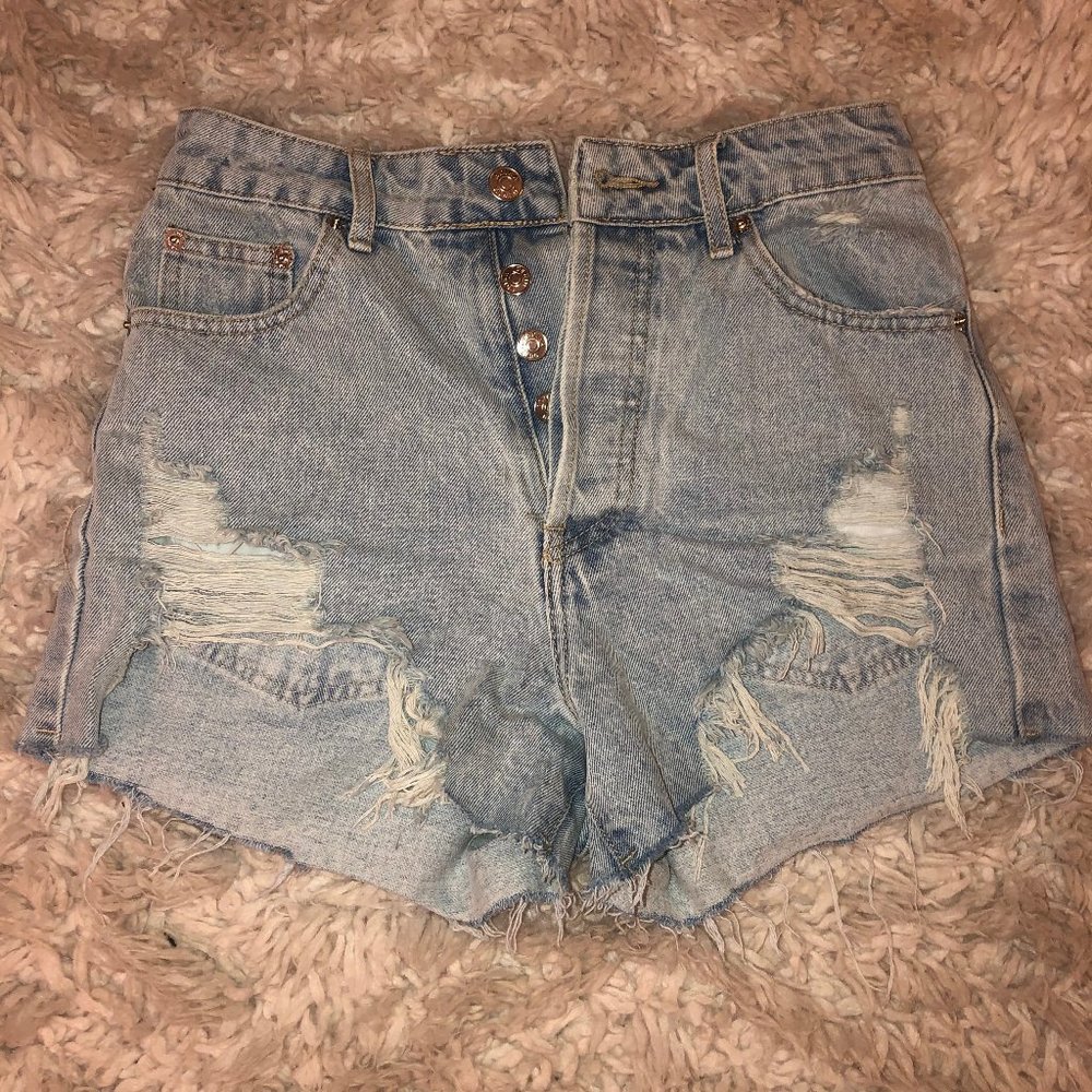 Adika Frayed Jean Shorts